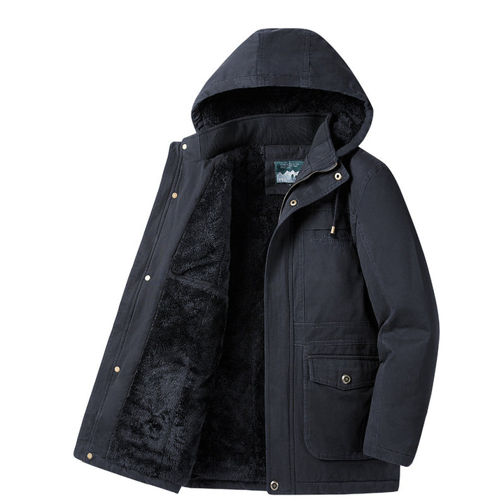 Herren Parka mit Teddyfutter, Kapuze und robuster Canvas-Außenschicht Echo Archiv
