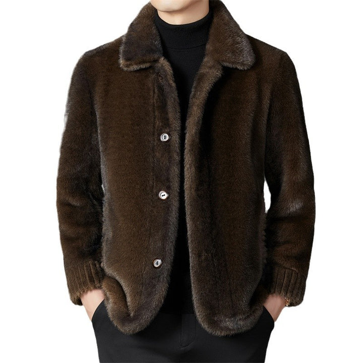 Herren elegante Kunstfelljacke Echoarchiv