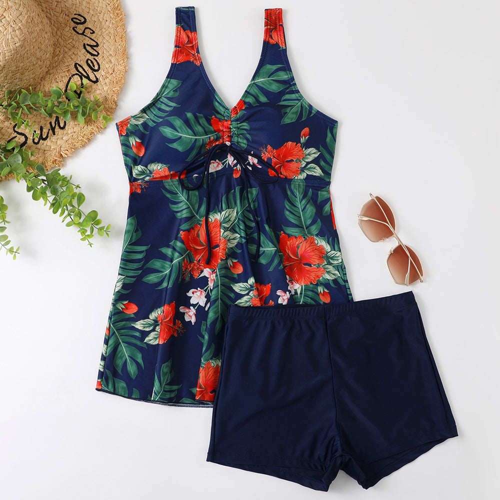 Damen Tankini-Set mit modischem Blumendruck und Rüschen Echo Archiv