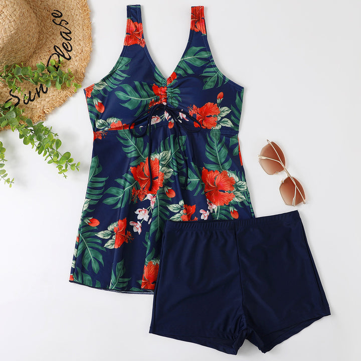 Damen Tankini-Set mit modischem Blumendruck und Rüschen Echo Archiv