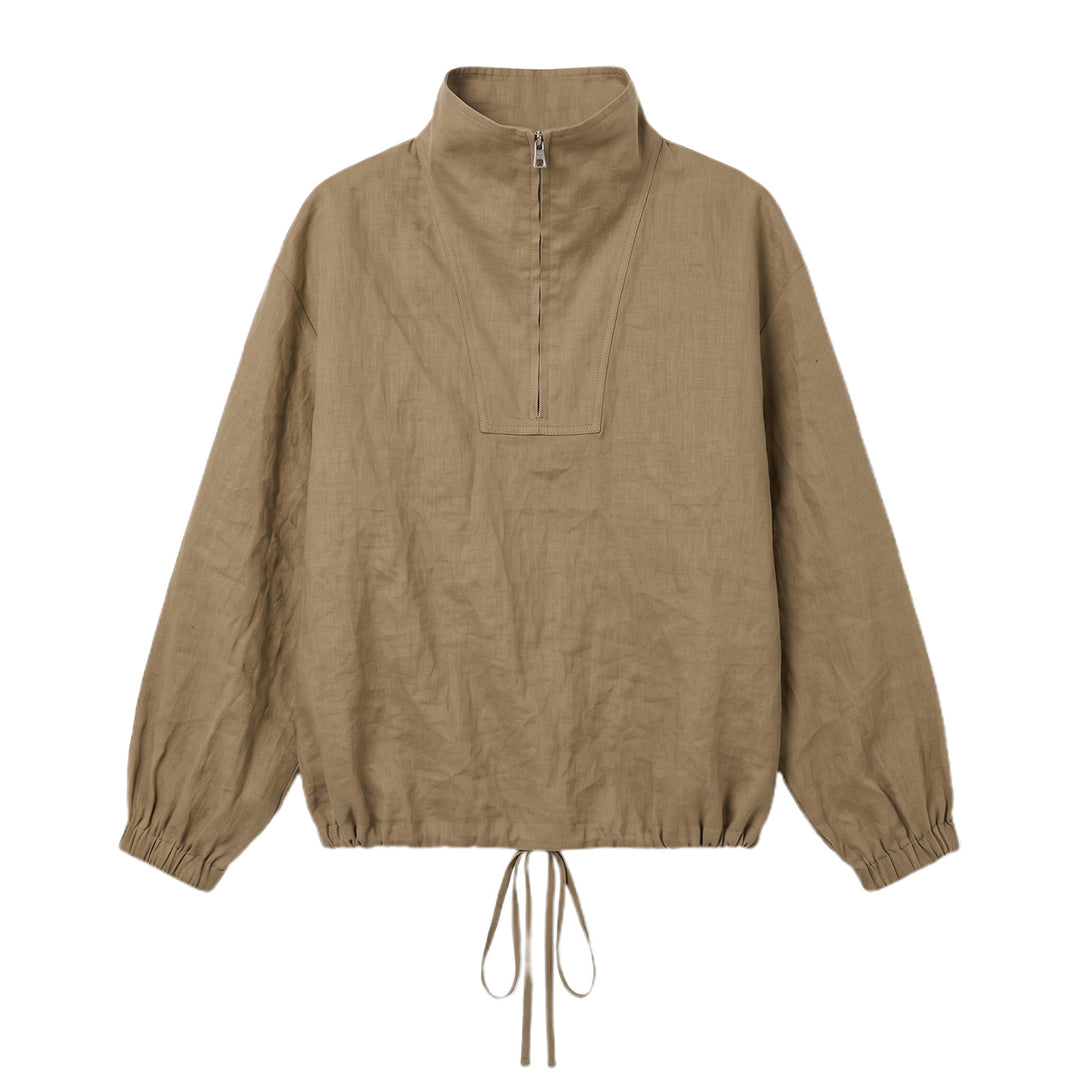 Damen Modische Langärmlige Bluse mit Stehkragen Echo Archiv