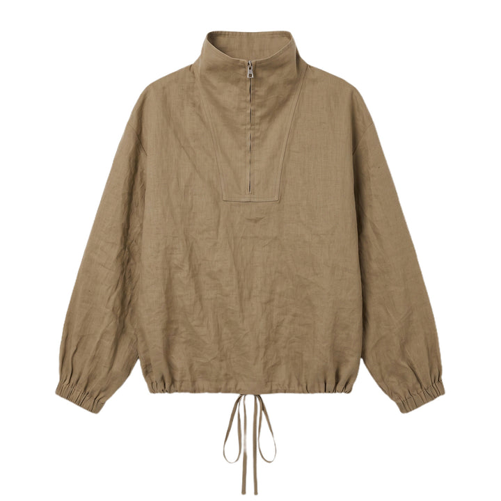 Damen Modische Langärmlige Bluse mit Stehkragen Echo Archiv