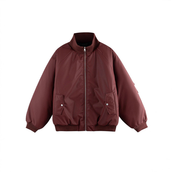 Unisex Boxy-Übergangs-Bomberjacke mit Stehkragen und Pattentaschen Echo Archiv