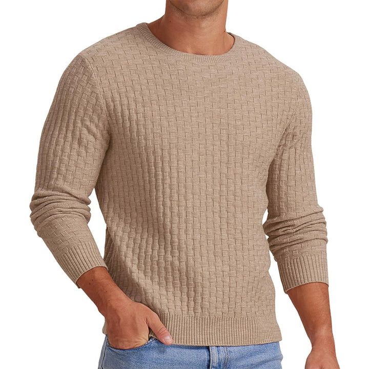 Herren strukturiertes Sweatshirt mit Rundhalsausschnitt und langem Arm Echoarchiv