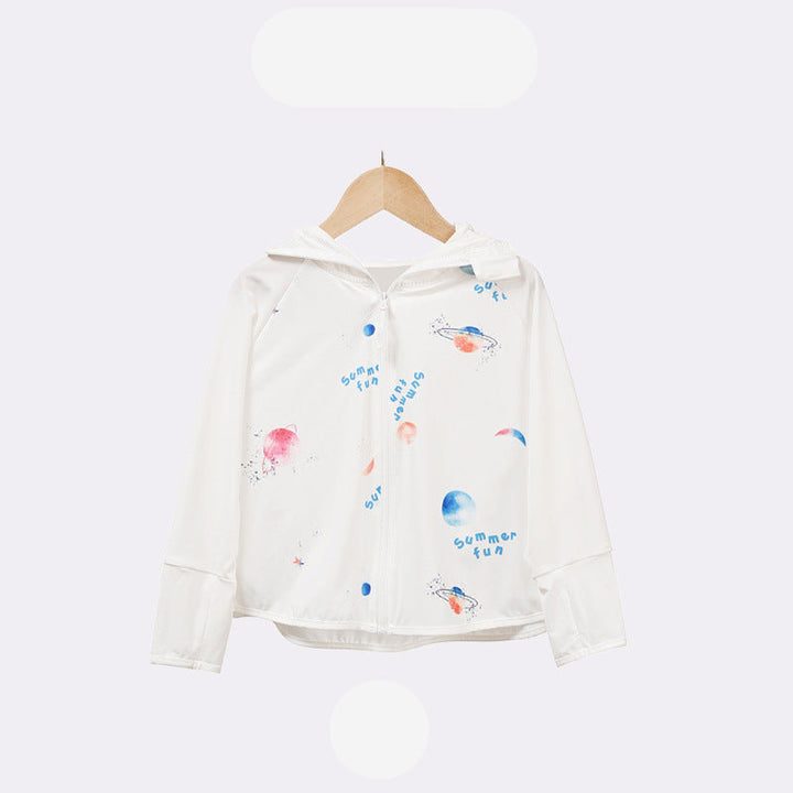 Kinder UV-Schutzjacke mit Kapuze und leichten atmungsaktiven Eigenschaften Echo Archiv