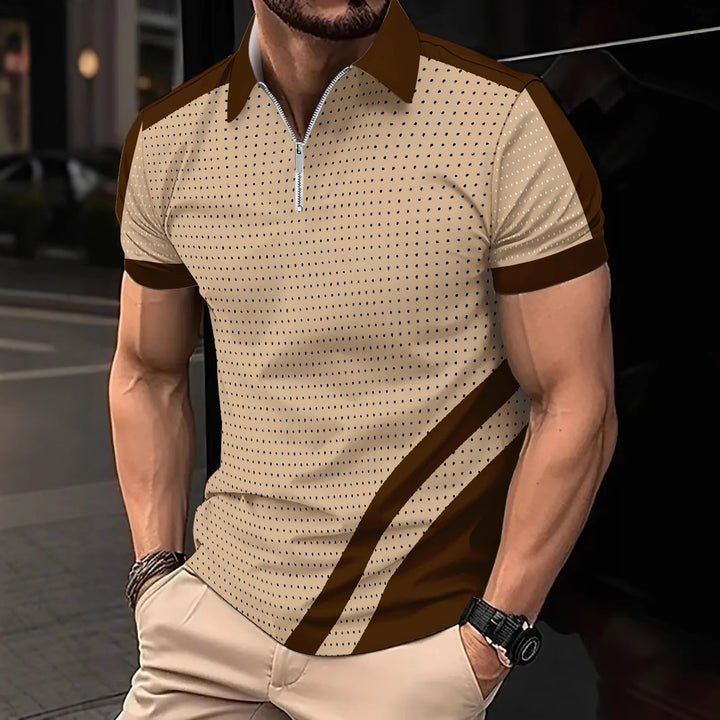 Herren Sportliches Kurzarm-Poloshirt mit modernem Reißverschluss Echoarchiv