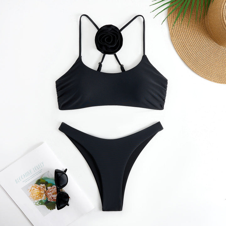 Damen Bikini-Set mit floralem Detail und hohem Beinausschnitt Echo Archiv