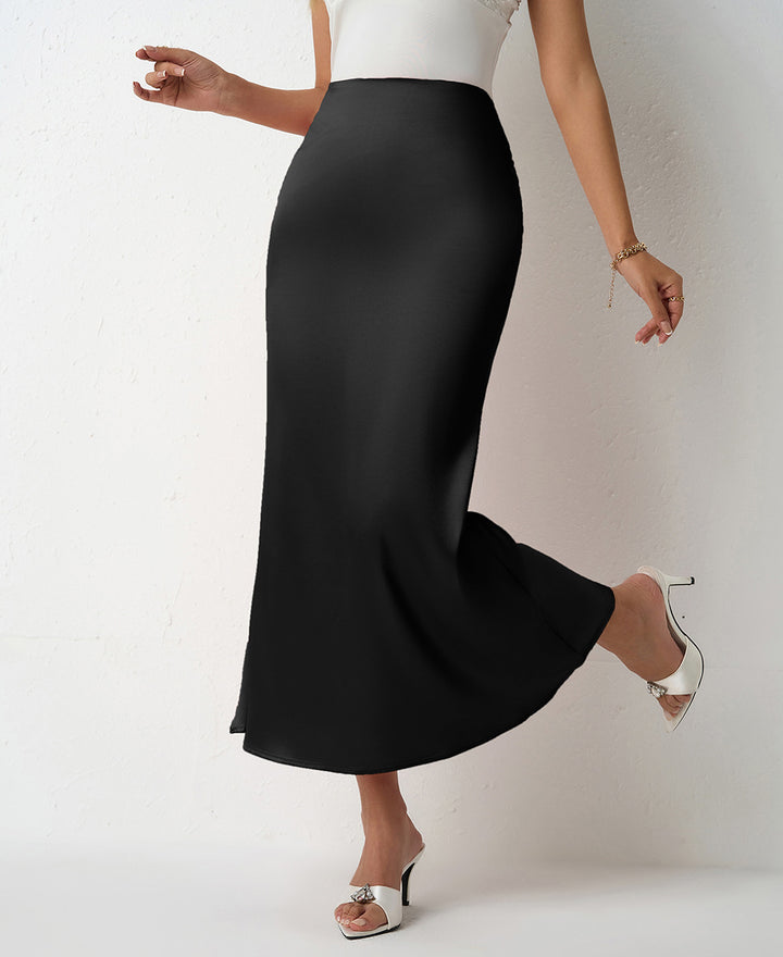 Damen Eleganter Maxirock mit fließendem Schnitt und hohem Bund Echo Archiv