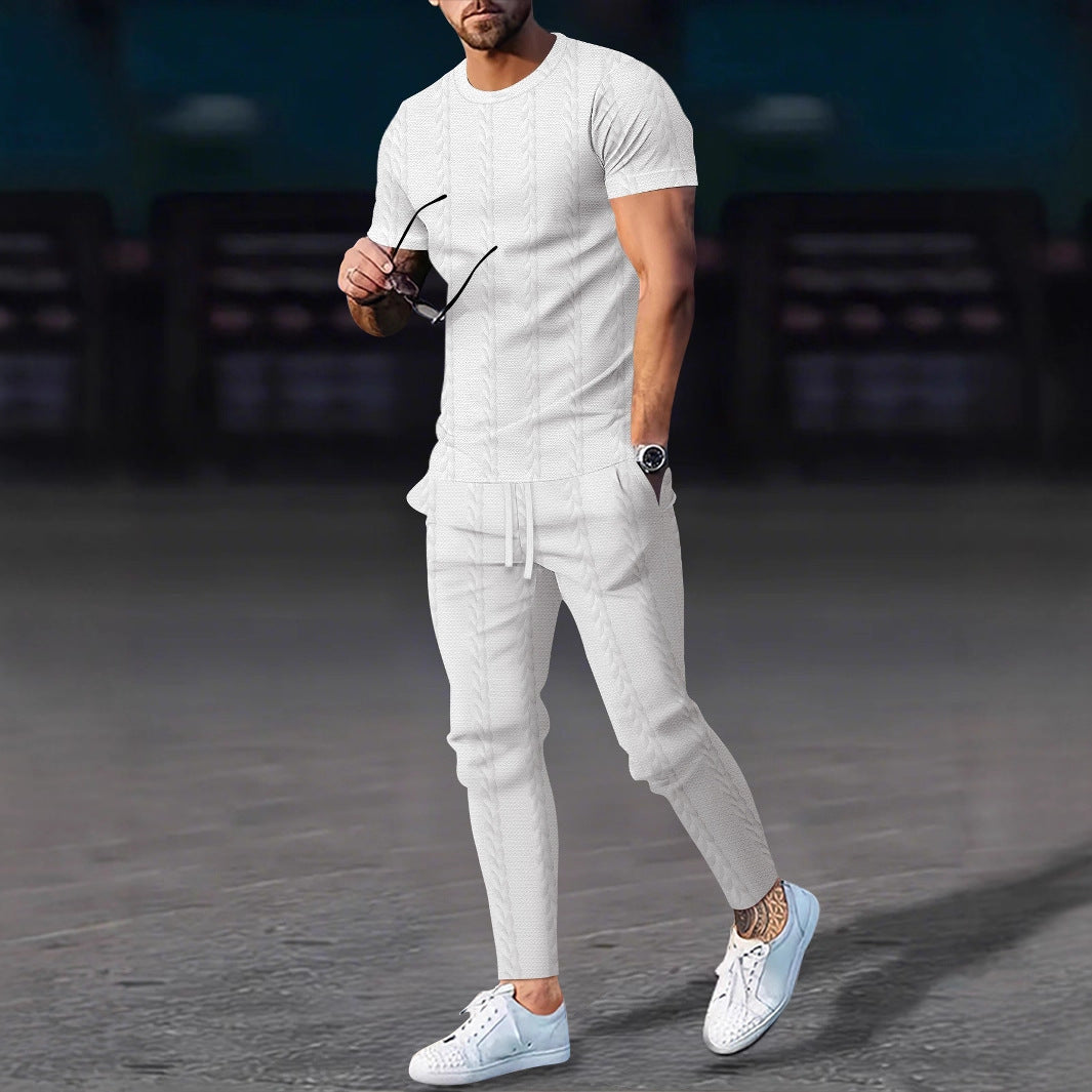 Herren Sportliches Freizeitanzug-Set mit strukturiertem Design Echoarchiv