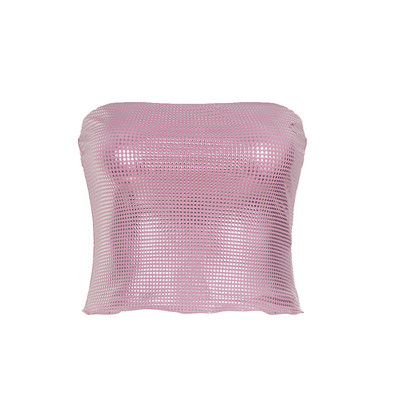 Damen Bandeau-Top mit funkelnden Pailletten und elastischem Schnitt Echo Archiv