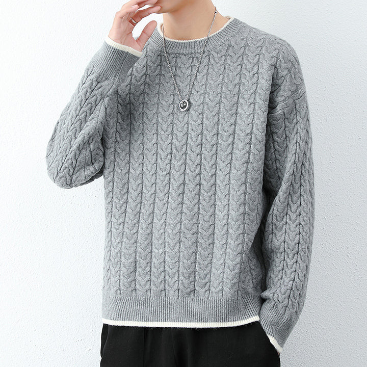 Herren Grobstrickpullover mit Zopfmuster Echoarchiv