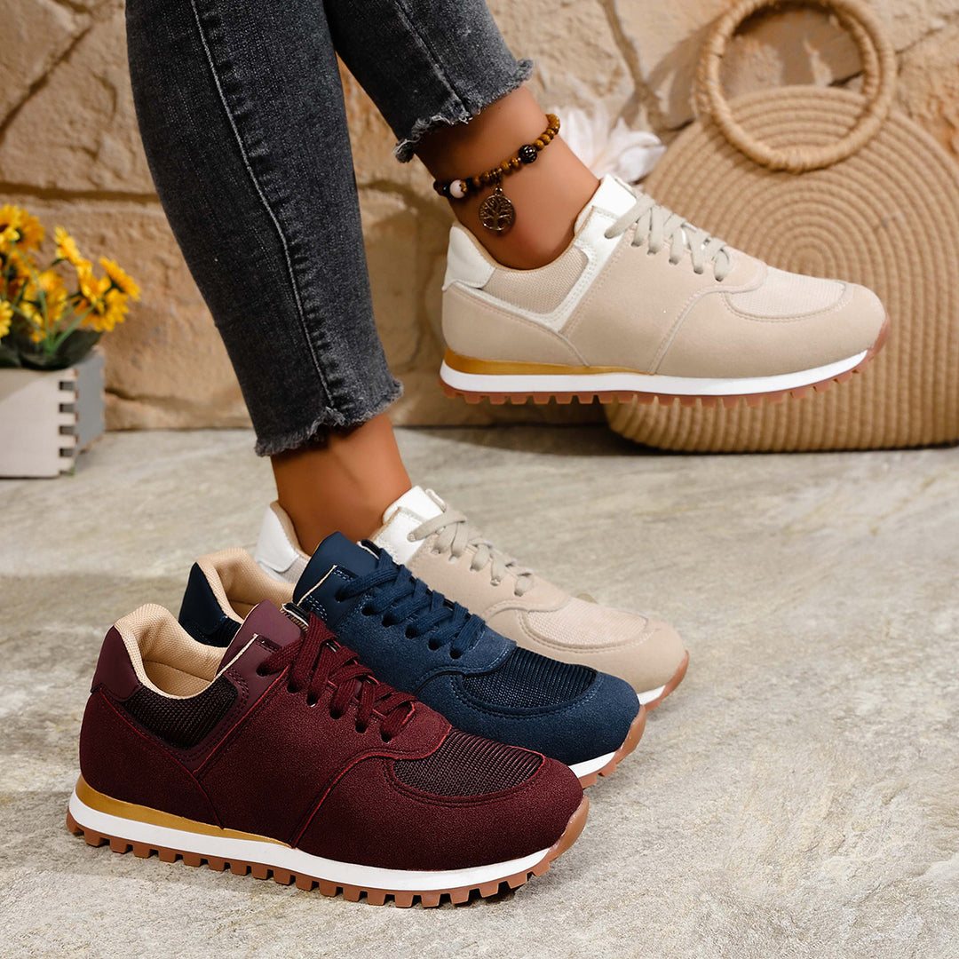 Damen leichte Retro-Lauf- und Freizeitsneaker mit gepolstertem Komfortfußbett und griffiger Profilsohle Echo Archiv