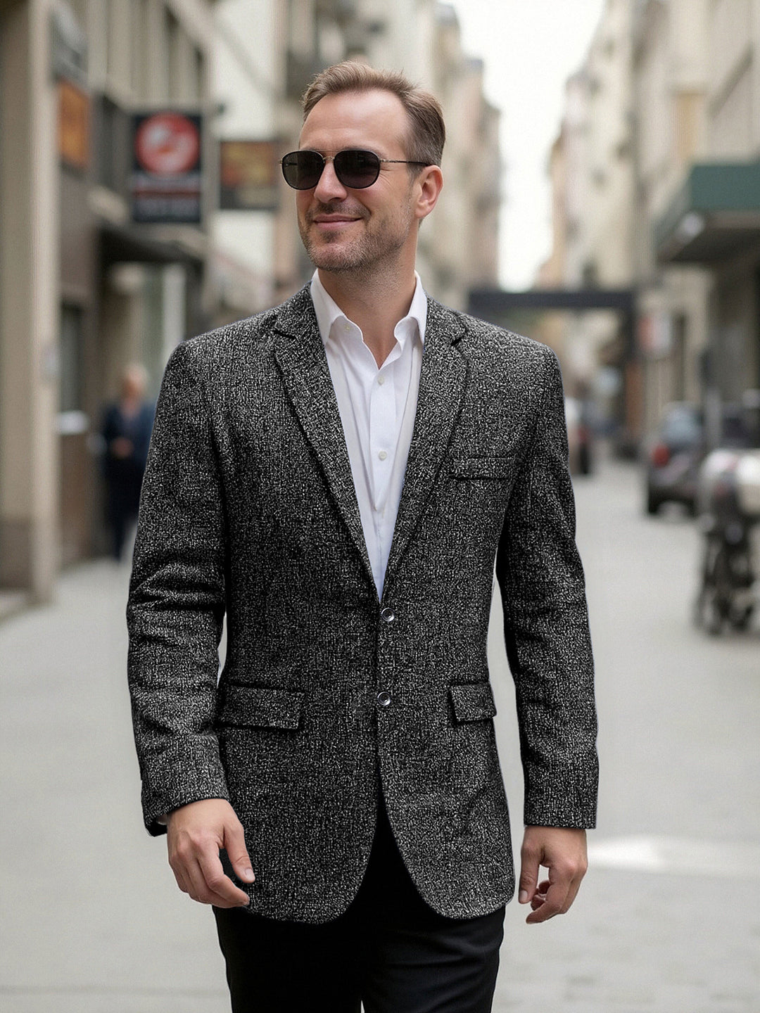 Herren eleganter, strukturierter Blazer im modernen Design Echoarchiv