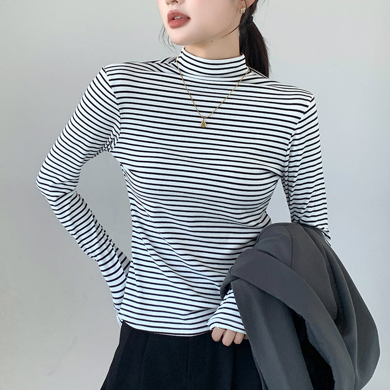Damen Figurbetontes Langarmshirt mit Rollkragen Echo Archiv