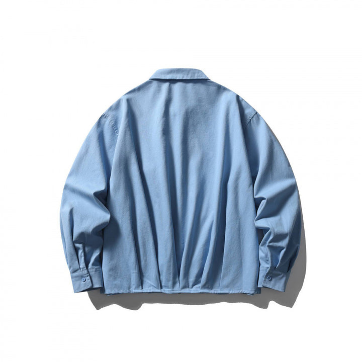 Unisex Boxy-Überjacke mit Hemdkragen, verdecktem Reißverschluss und weichem Fall Echo Archiv