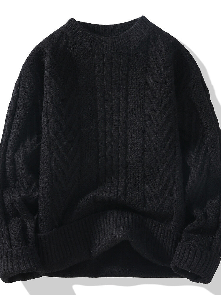 Herren Strickpullover mit modernen Zopf- und Rippstrukturen Echoarchiv