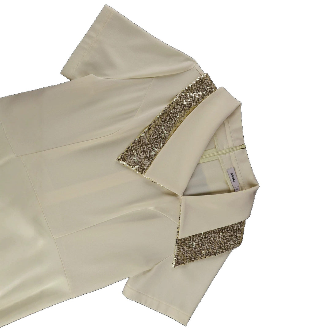 Damen elegantes Midikleid mit funkelndem Kragen Echo Archiv