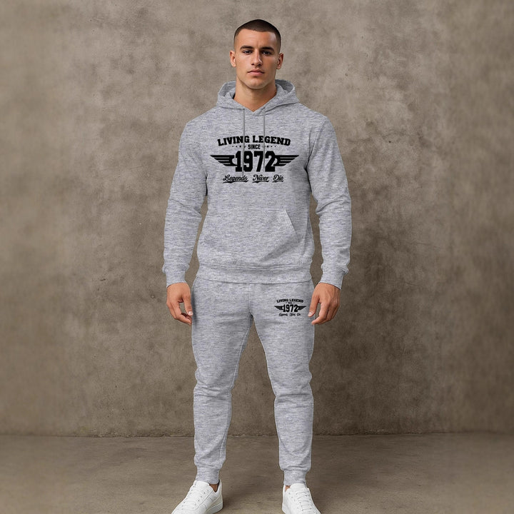 Herren Hoodie und Jogginghose Set mit modernem Druck Echoarchiv