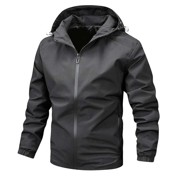 Herren wasserabweisende Übergangsjacke mit verstellbarer Kapuze Echoarchiv