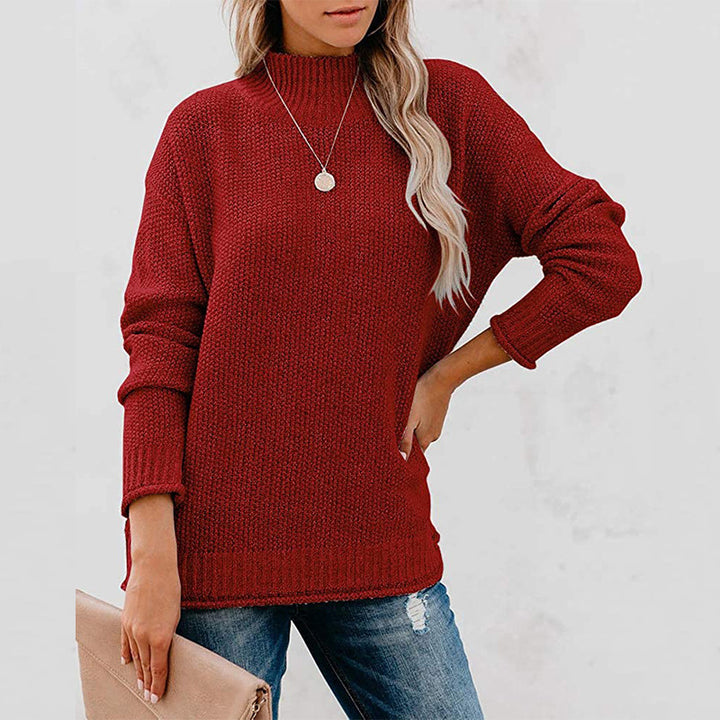 Damen Oversize Strickpullover mit hohem Rollkragen und strukturierter Maschenoptik Drune
