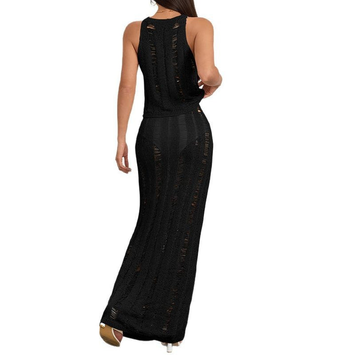 Damen Maxikleid mit transparenter Häkelstruktur und modischen Cut-Outs Echo Archiv