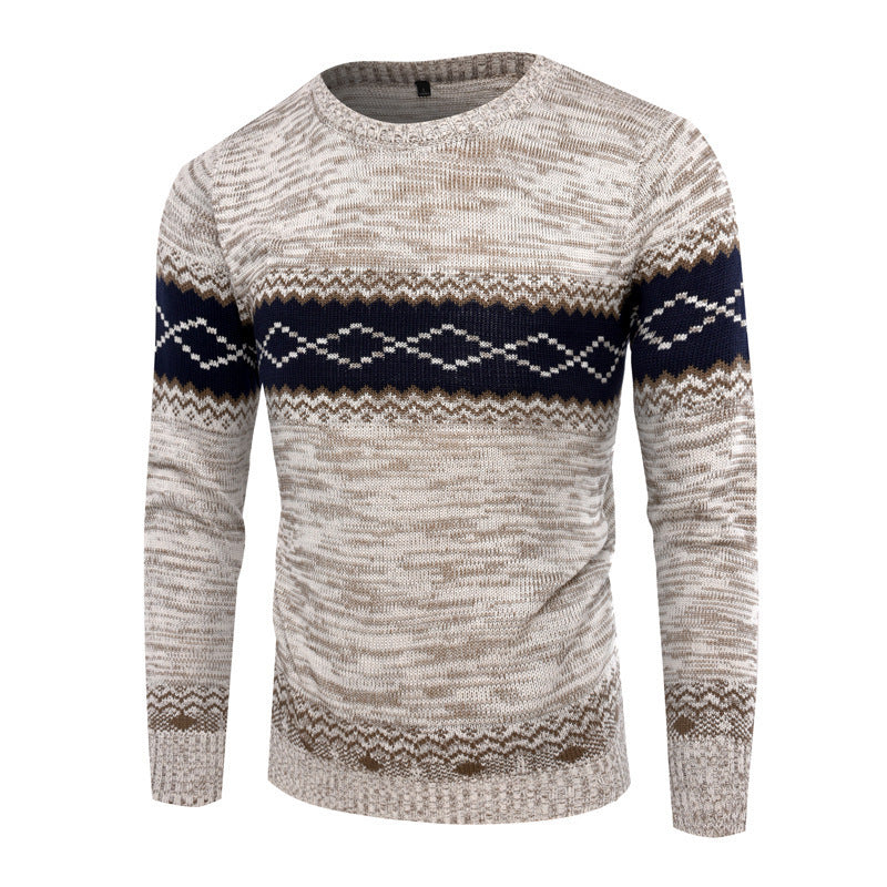 Herren Strickpullover mit modernem geometrischen Muster Echoarchiv