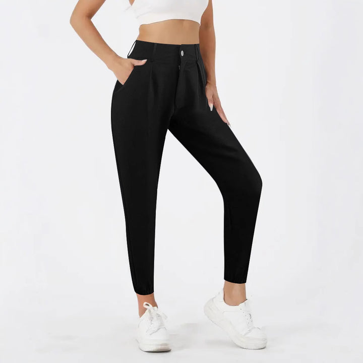 Damen Hochtaillierte Chino-Hose mit schmalem Knöchel-Bündchen Echoarchiv