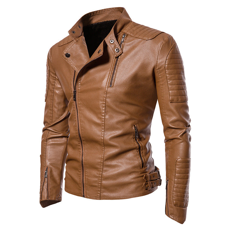 Herren Bikerjacke im modernen Design mit robusten Reißverschlusstaschen Echoarchiv