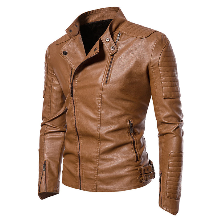 Herren Bikerjacke im modernen Design mit robusten Reißverschlusstaschen Echoarchiv