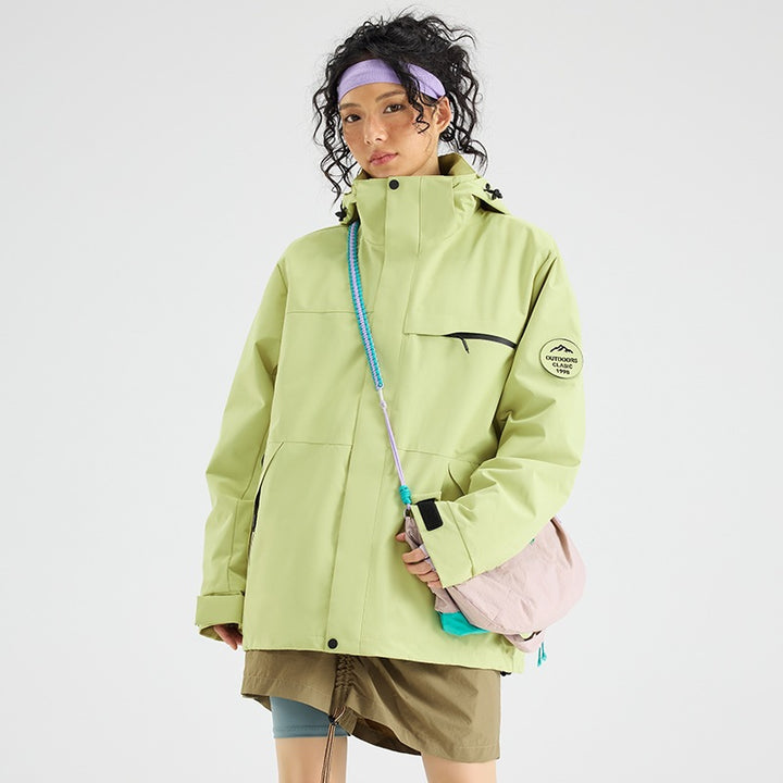 Herren Wasserdichte Outdoor-Softshelljacke mit Kapuze, hohem Stehkragen & Reißverschlusstaschen Echoarchiv