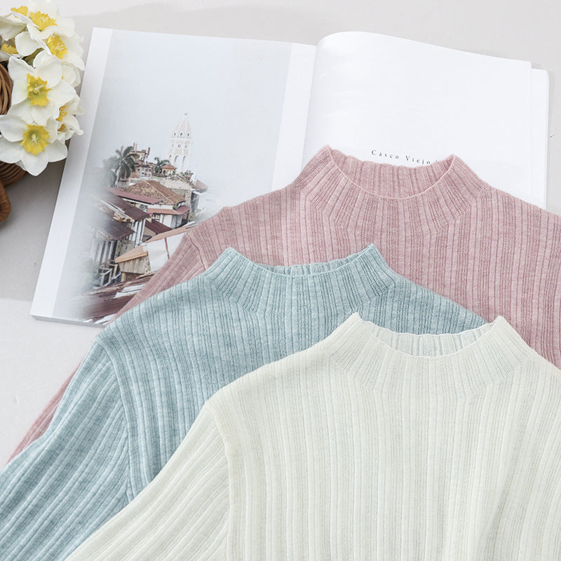 Damen Feines Geripptes Kurzarm-Feinstrickshirt mit Stehkragen Echo Archiv