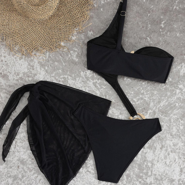 Damen Monokini mit asymmetrischem Design und eleganter Drapierung Echo Archiv