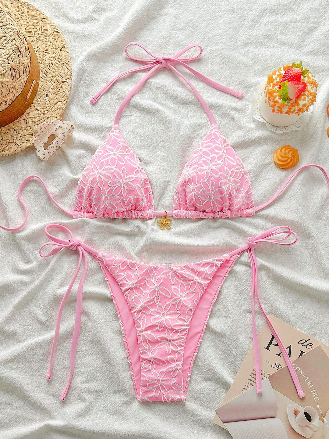 Damen Bikinitop und Spitzen-Bikiniunterteil Echo Archiv