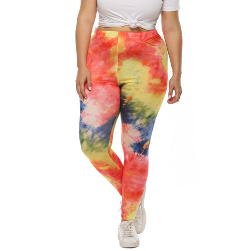 Damen farbenfrohe Leggings mit modernem Batikmuster Echo Archiv