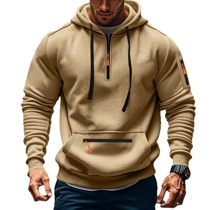 Herren sportlicher Kapuzenpullover mit praktischem Zwei-Wege-Reißverschluss und seitlichen Taschen Echoarchiv