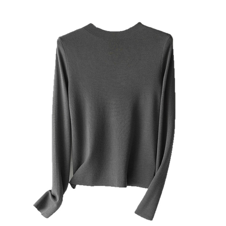 Damen Feinstrick-Pullover mit kurzem Stehkragen und schmaler Silhouette Echoarchiv