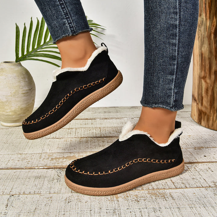 Damen Gefütterte Mokassin-Sneaker mit Kunstfellfutter und rutschfester Gummisohle Echoarchiv