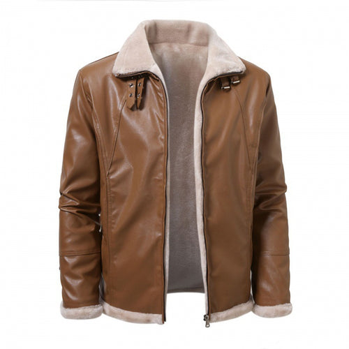 Herren hochwertiger Kunstlederjacke mit warmem Innenfutter Echoarchiv