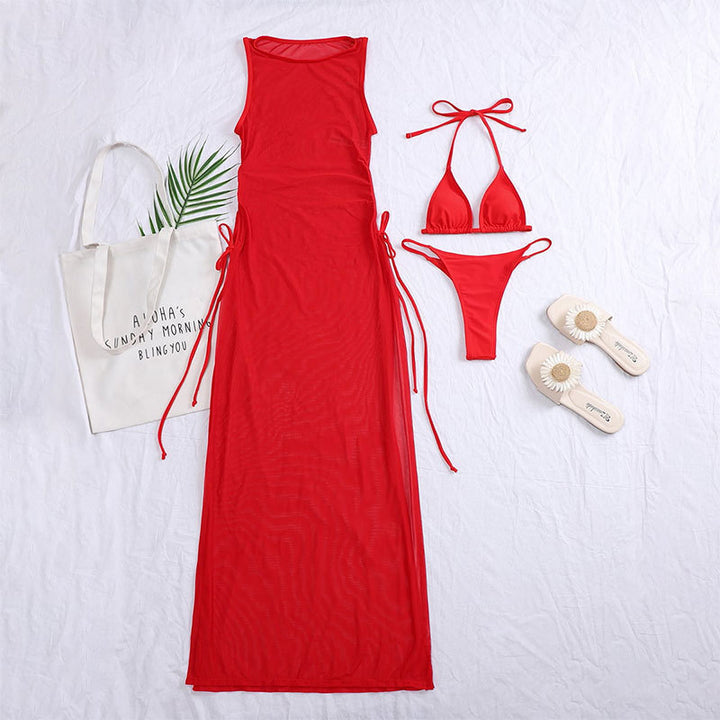 Damen Strandkleid mit asymmetrischem Wickeldesign Echo Archiv