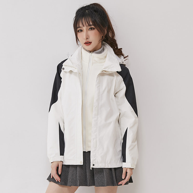Damen zweilagige Outdoorjacke mit herausnehmbarer Fleece-Innenjacke und winddichter Membran Echoarchiv
