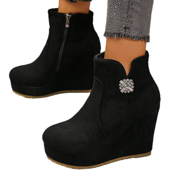 Damen Wedge-Stiefeletten mit Glamourösen Verzierungen – Varelle