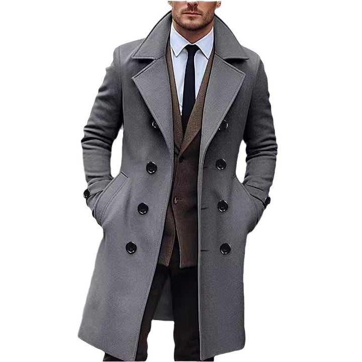Herren doppelreihiger Wollmantel mit klassischem Schnitt und eleganten Details Echoarchiv