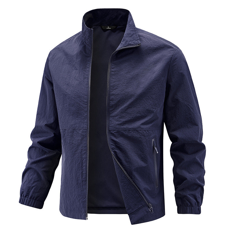 Herren Leichte technische Übergangsjacke mit Stehkragen atmungsaktivem Mesh-Futter und wasserabweisenden Reißverschlusstaschen Echo Archiv