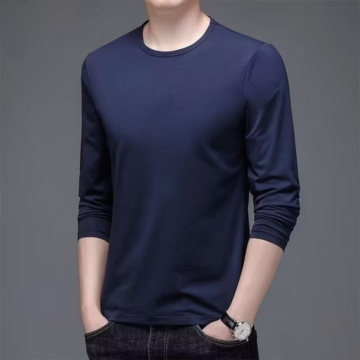 Herren Langarmshirt mit eleganter Textur Echoarchiv