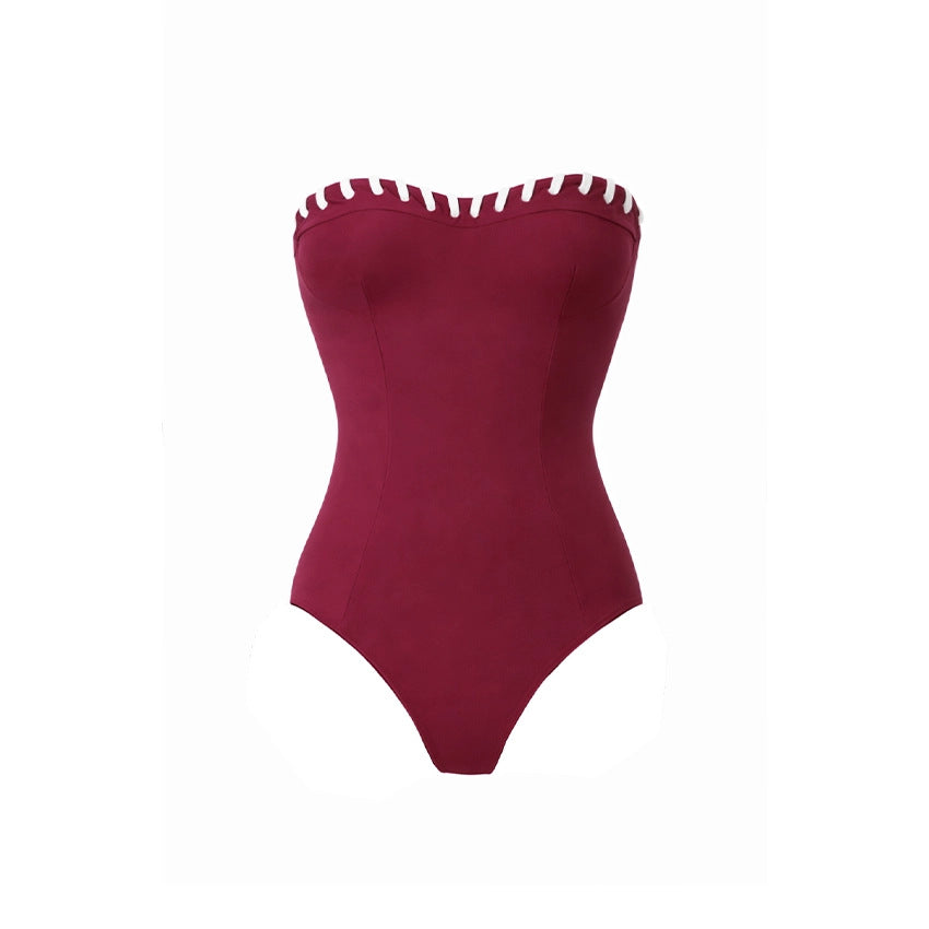 Damen Bikini-Set mit modischem High-Waist-Höschen und Latzhosen von Echo Archiv