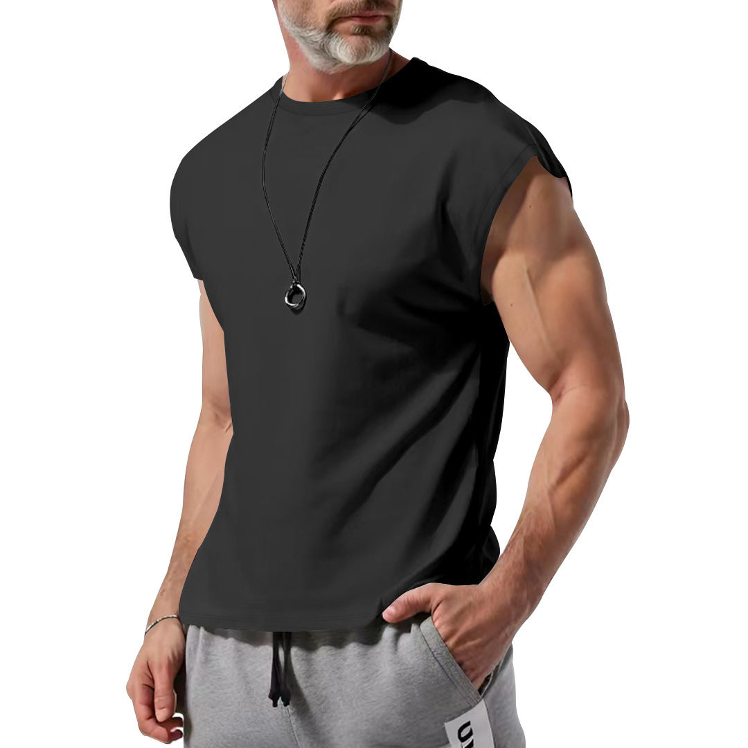 Herren nan athletisches abgeschnittenes Tanktop mit breiten Armöffnungen und Rundhalsausschnitt Echoarchiv