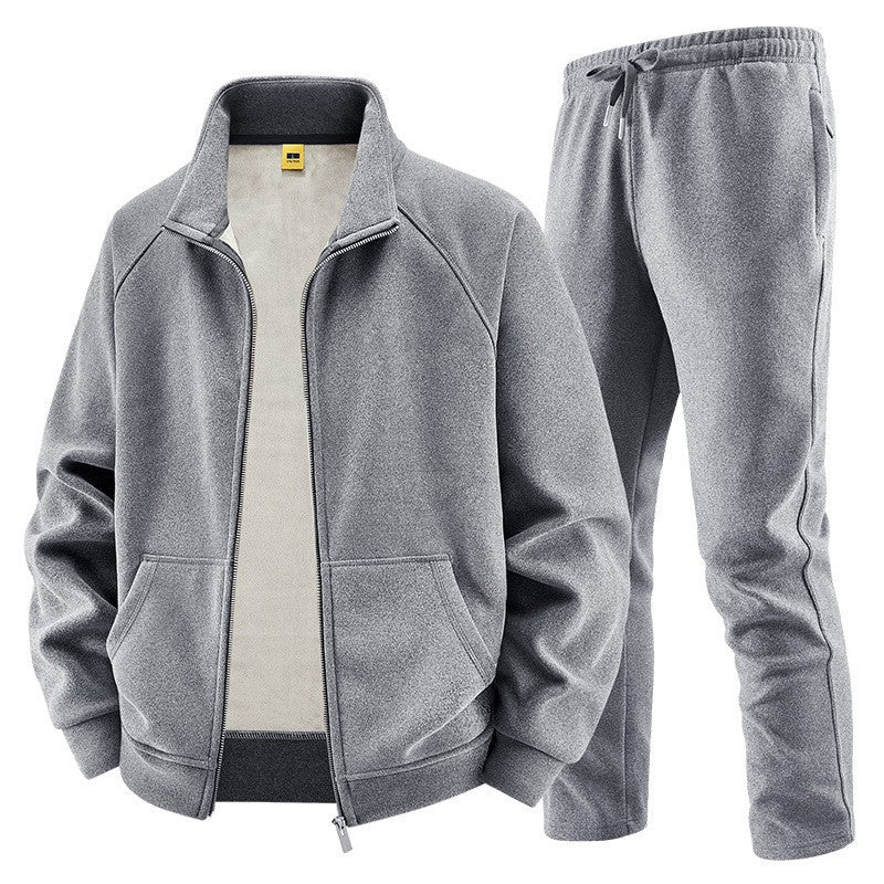 Herren Fleece-Trainingsset mit Stehkragen und Elastikbund Echo Archiv