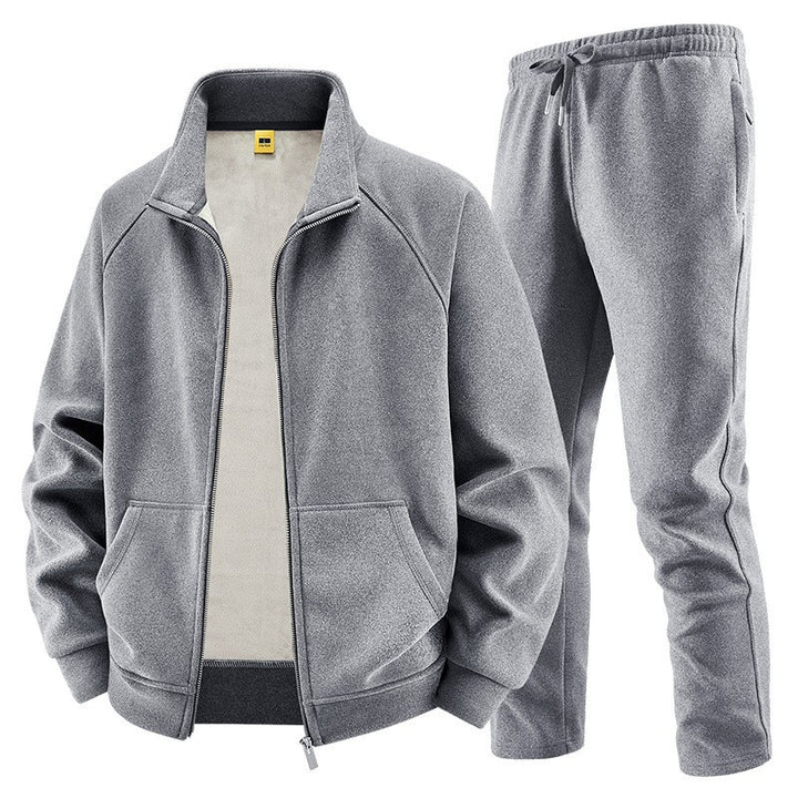Herren Fleece-Trainingsset mit Stehkragen und Elastikbund Echo Archiv