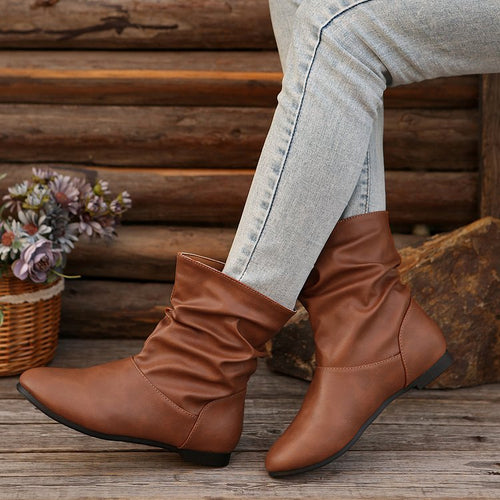 Damen modische Stiefeletten mit elegantem Rüschendesign und weichem Obermaterial Echoarchiv