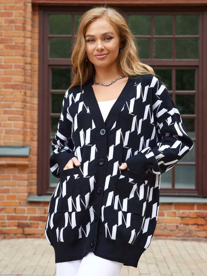 Damen Lässig Oversized Strickjacke Echo Archiv